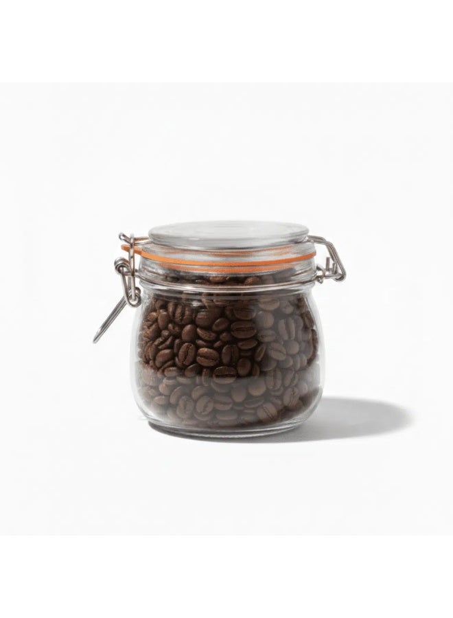 داني هوم برطبان تخزين زجاجي دائري من داني هوم سعة 500 مل مع غطاء محكم الإغلاق - Image 1